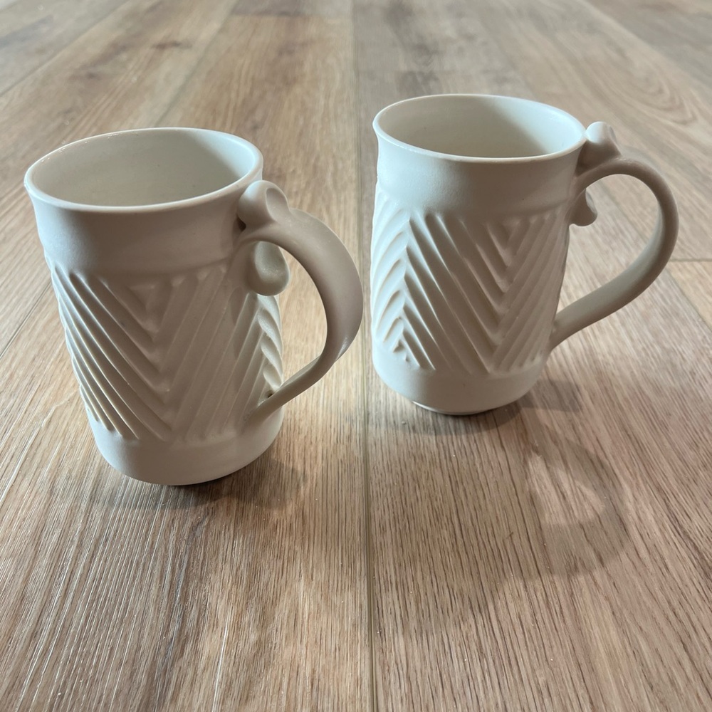 Pottery Mugs signed Kiran